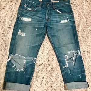 AG ADRIANO GOLDSCHMIED EX BOYFRIEND CROP JEANS